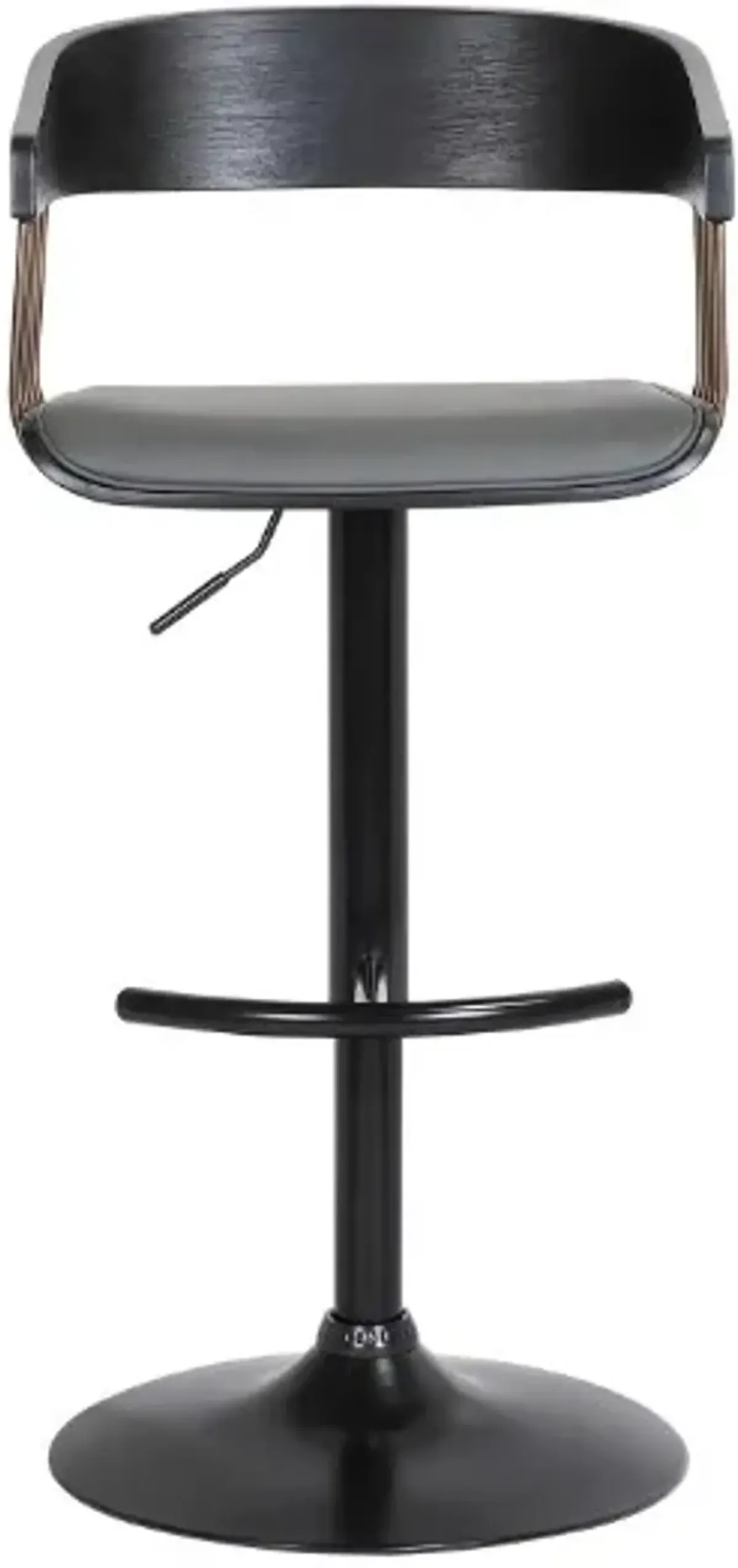 Armen Living Larisa Gray/Black Adjustable Bar Stool
