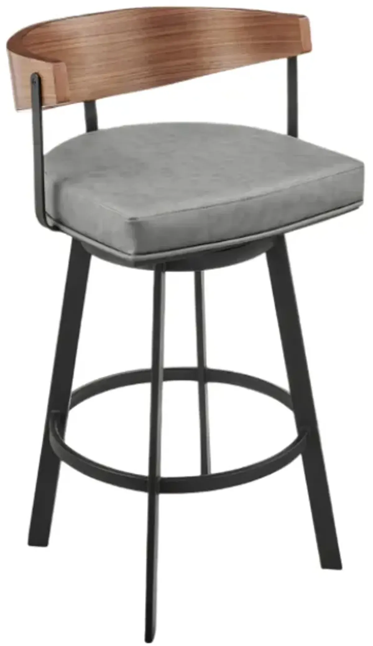 Armen Living Lacey Vintage Gray/Walnut Swivel Counter Stool