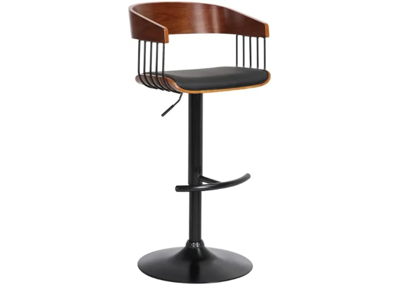 Armen Living Larisa Black/Walnut Adjustable Bar Stool