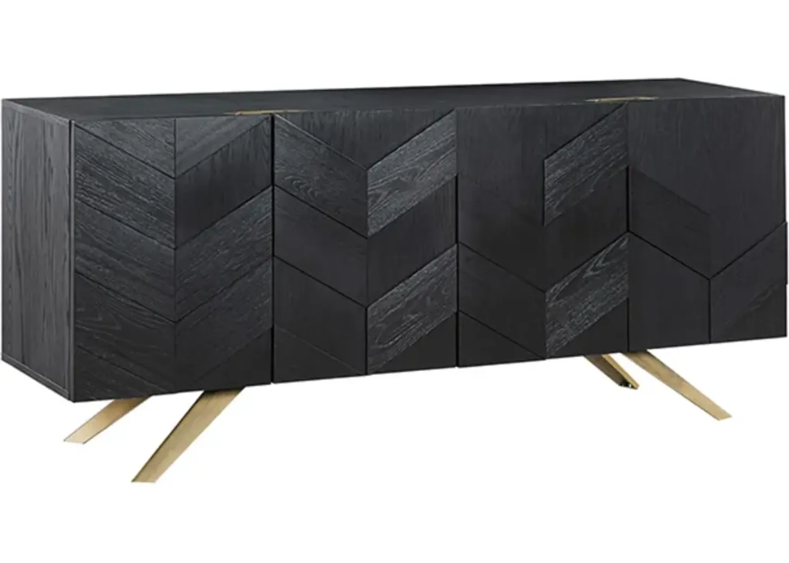 Armen Living Lombard Black Brushed Sideboard Buffet