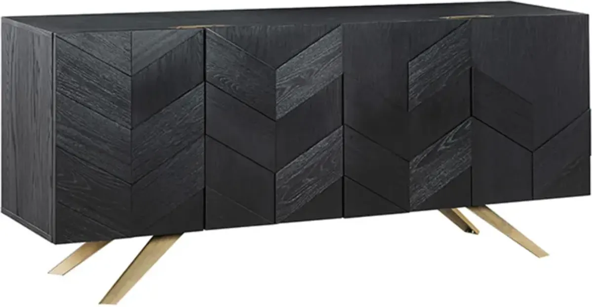 Armen Living Lombard Black Brushed Sideboard Buffet