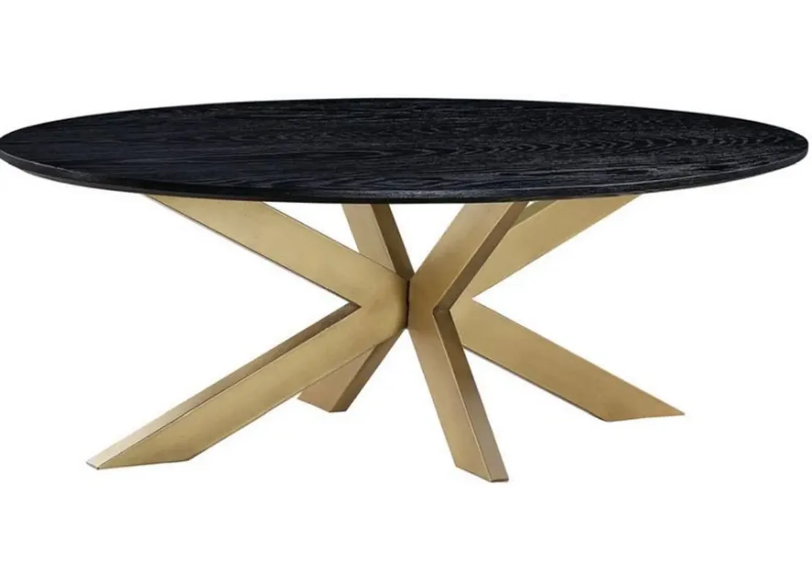 Armen Living Lombard Black Coffee Table with Brass Base