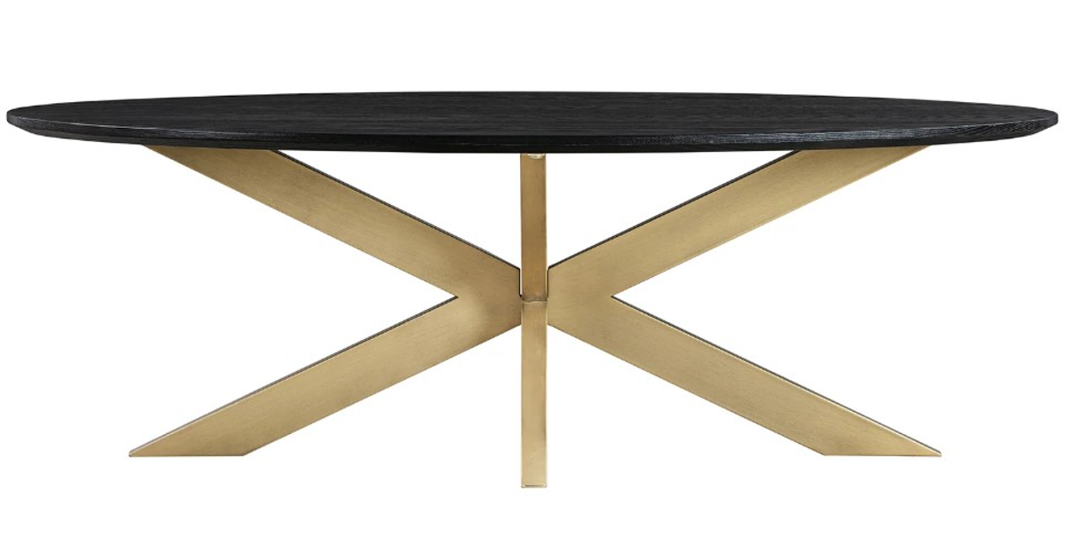 Armen Living Lombard Black/Brass Coffee Table