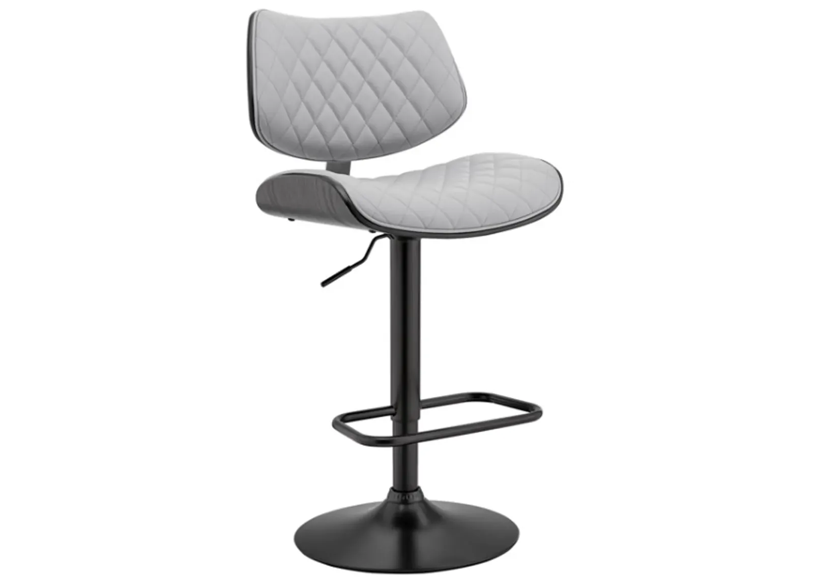 Armen Living Leland Gray/Black Adjustable Bar Stool