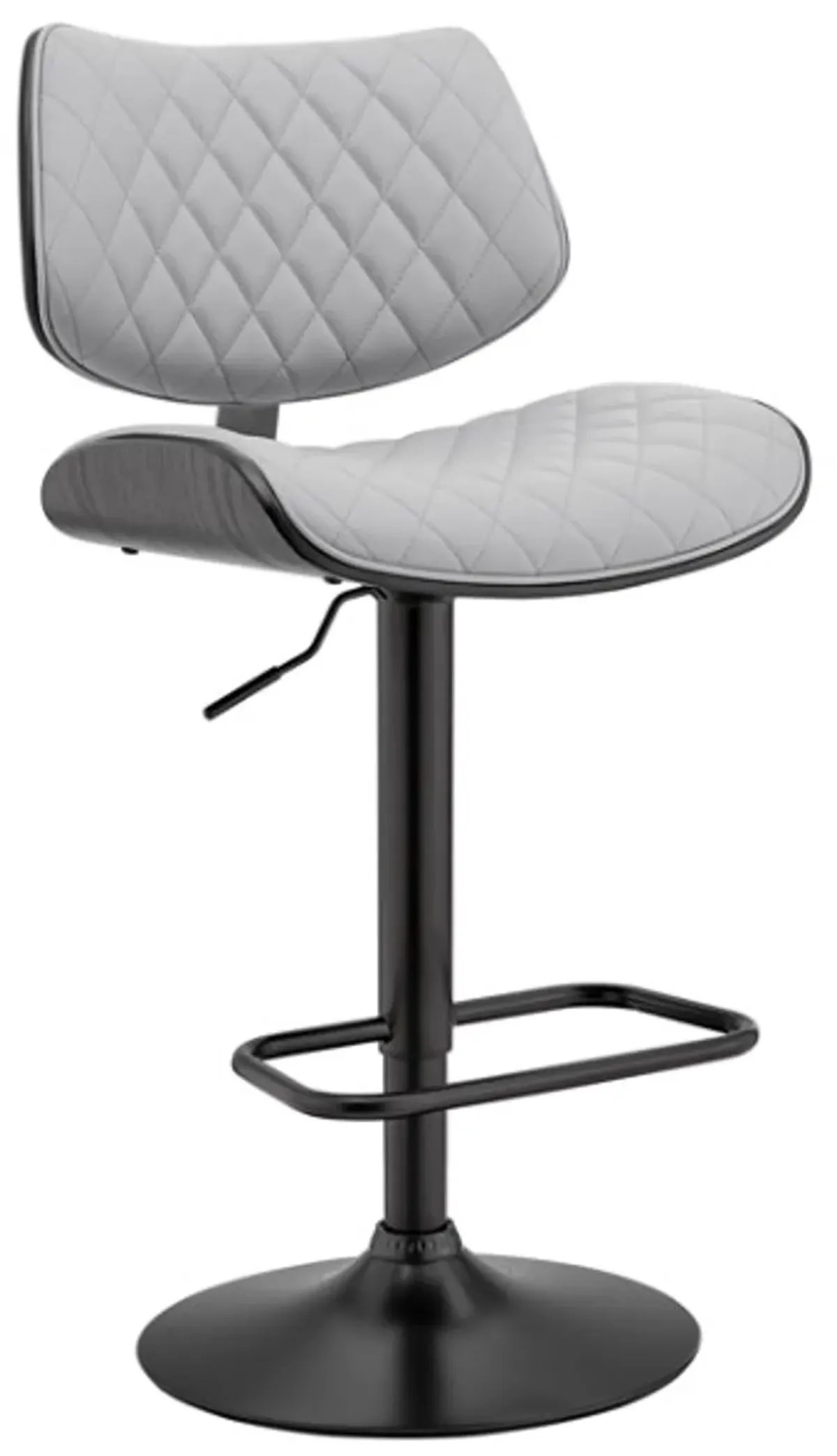 Armen Living Leland Gray/Black Adjustable Bar Stool