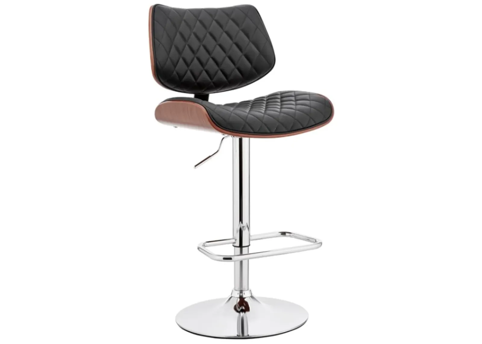 Armen Living Leland Black/Chrome Adjustable Bar Stool