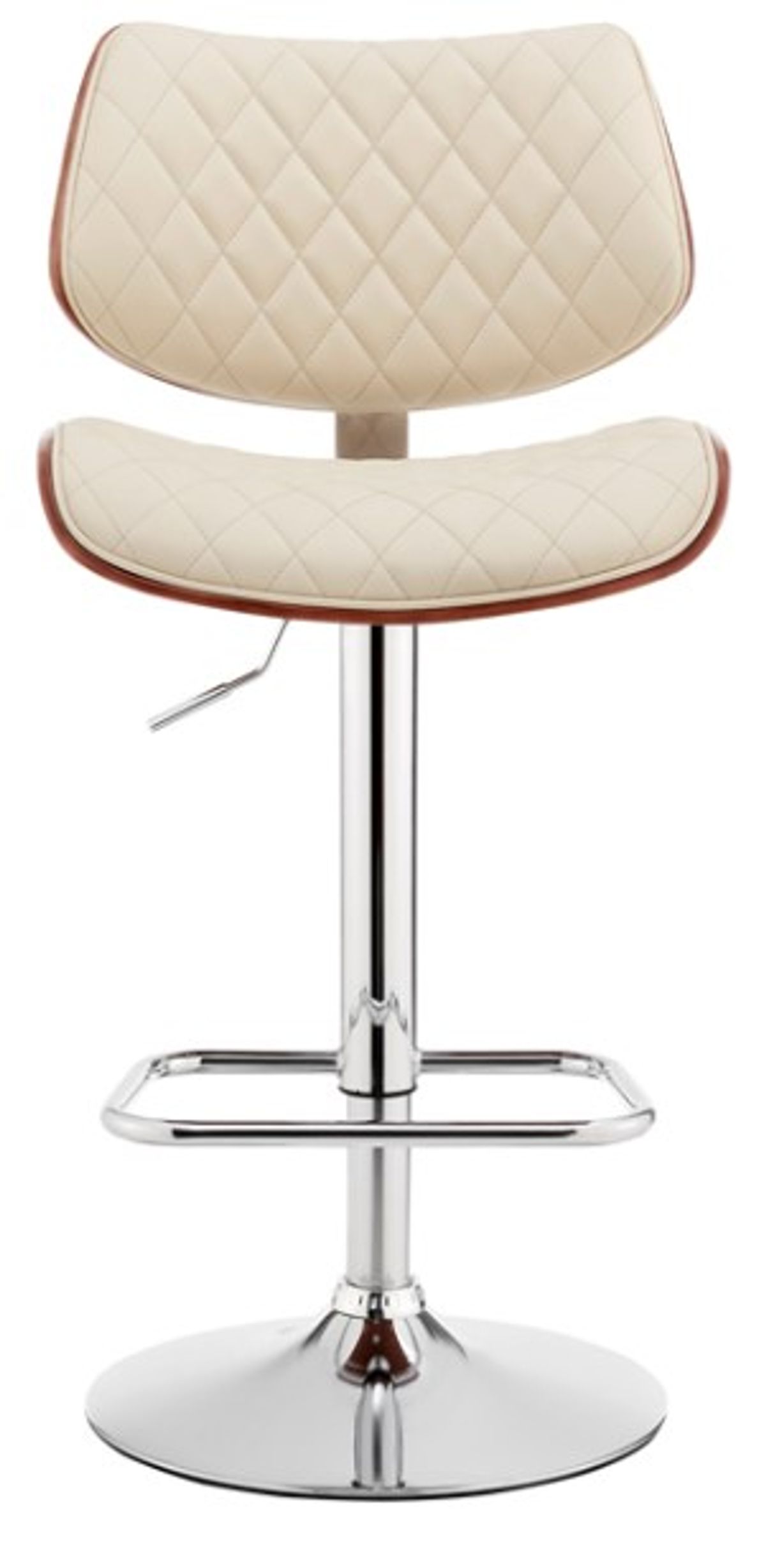 Armen Living Leland Cream/Chrome Adjustable Bar Stool