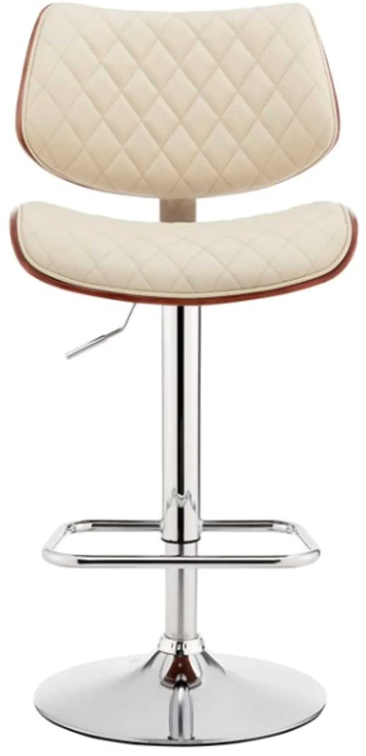 Armen Living Leland Cream/Chrome Adjustable Bar Stool