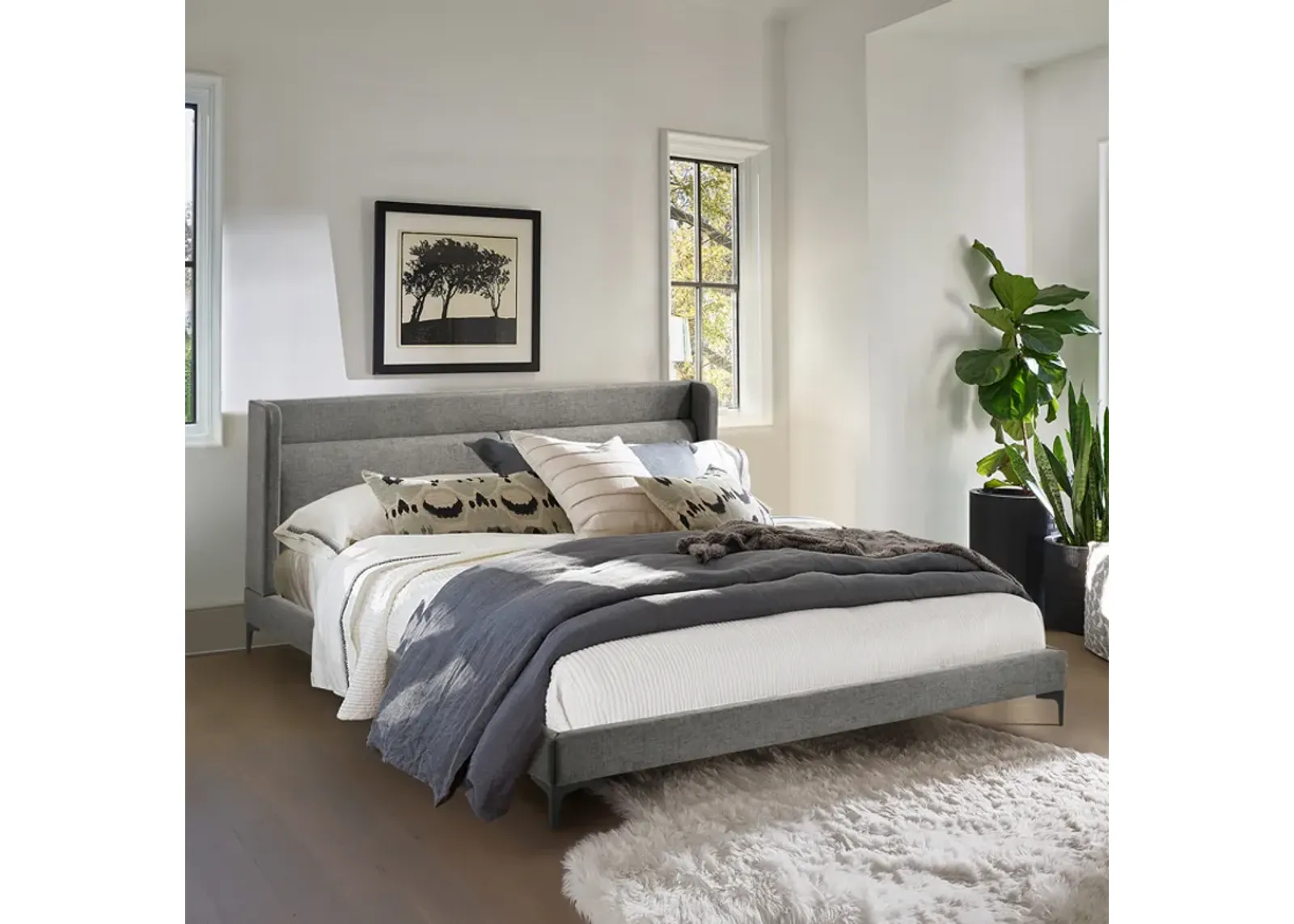 Armen Living Legend Gray King Platform Bed