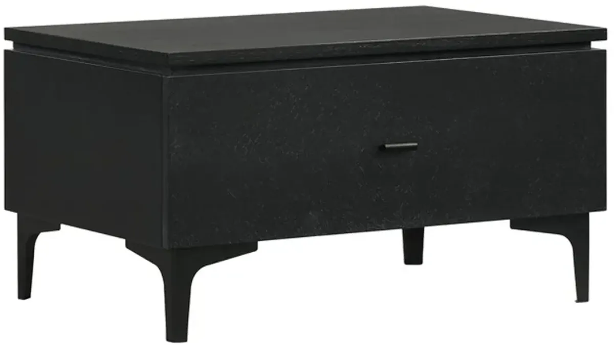 Armen Living Legend Black Drawer Nightstand