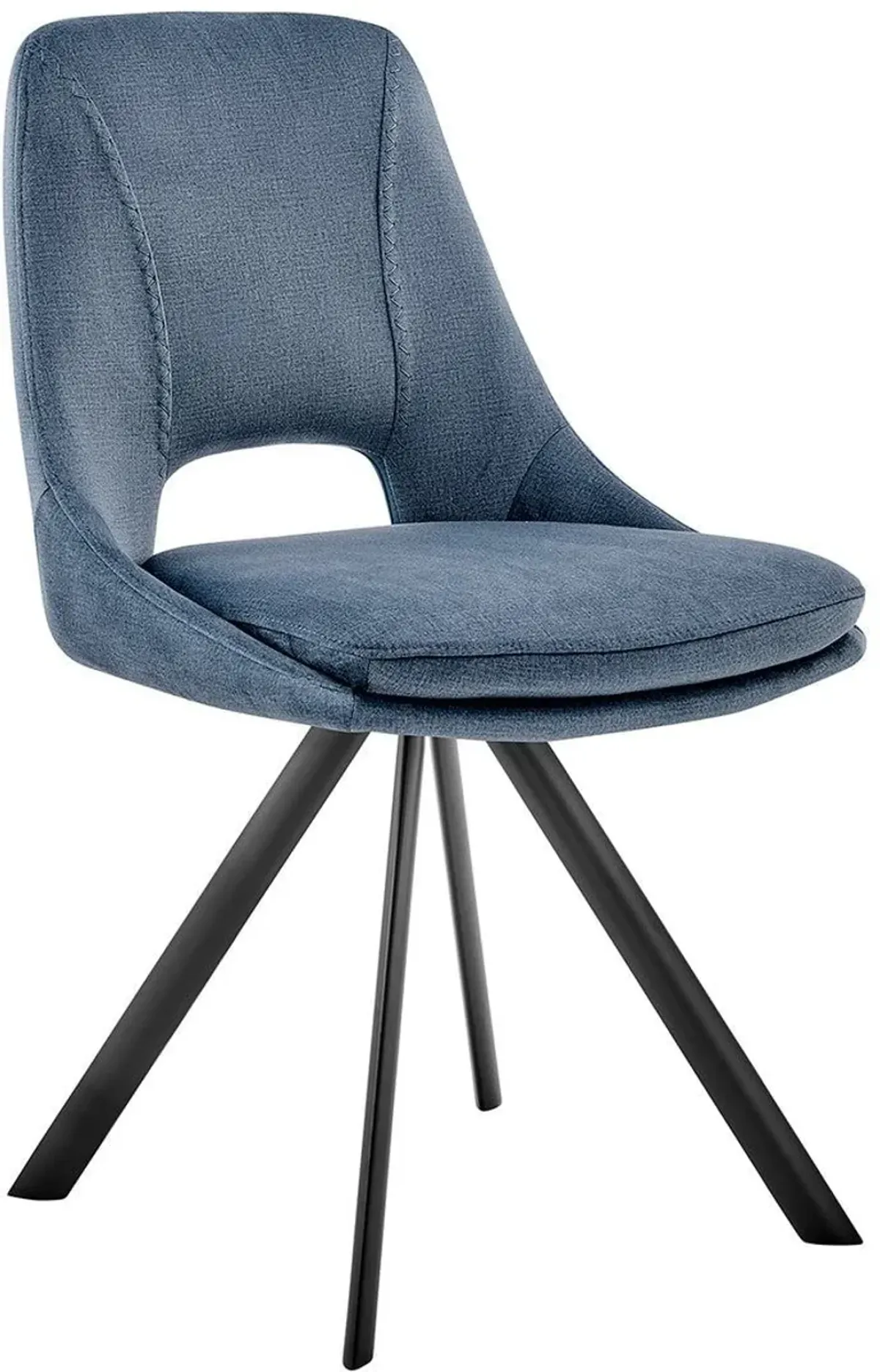 Armen Living Lexi 2-Piece Blue Dining Accent Chairs