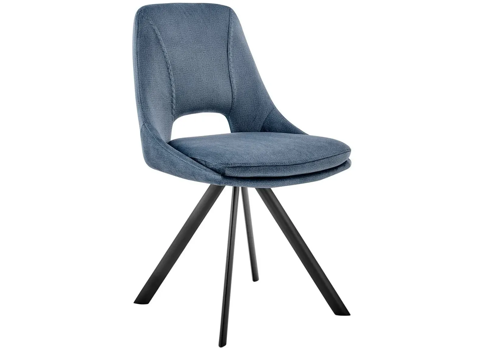 Armen Living Lexi 2-Piece Blue Dining Accent Chairs