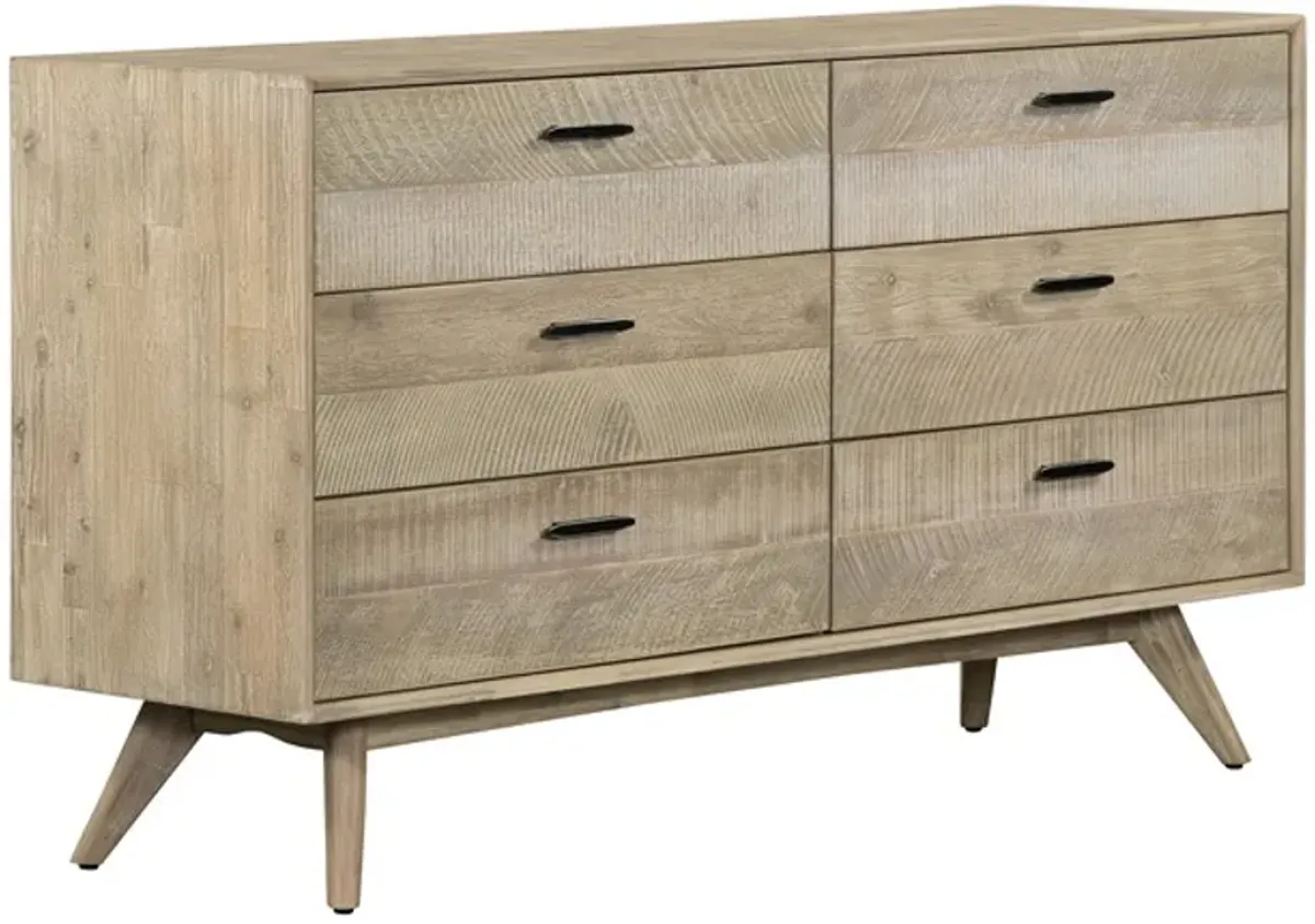 Armen Living Baly Grey Sandblast Summer Drawer Dresser