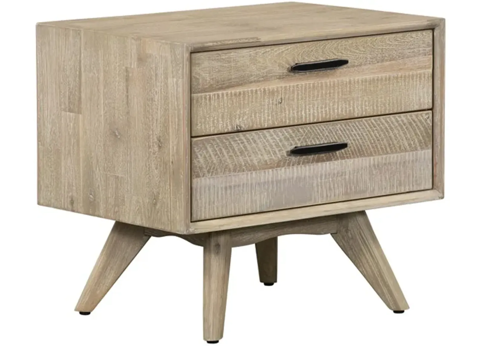 Armen Living Baly Grey Sandblast Summer Drawer Nightstand