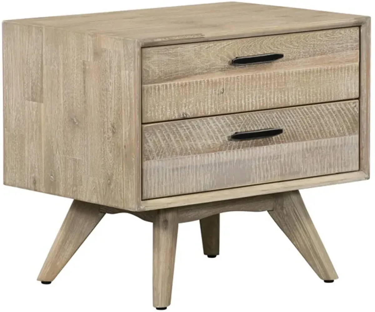 Armen Living Baly Grey Sandblast Summer Drawer Nightstand