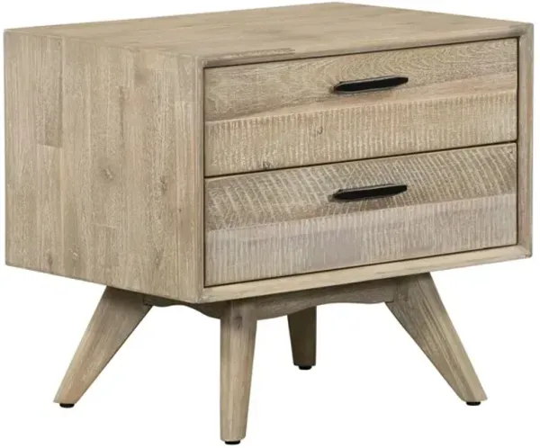 Armen Living Baly Grey Sandblast Summer Drawer Nightstand