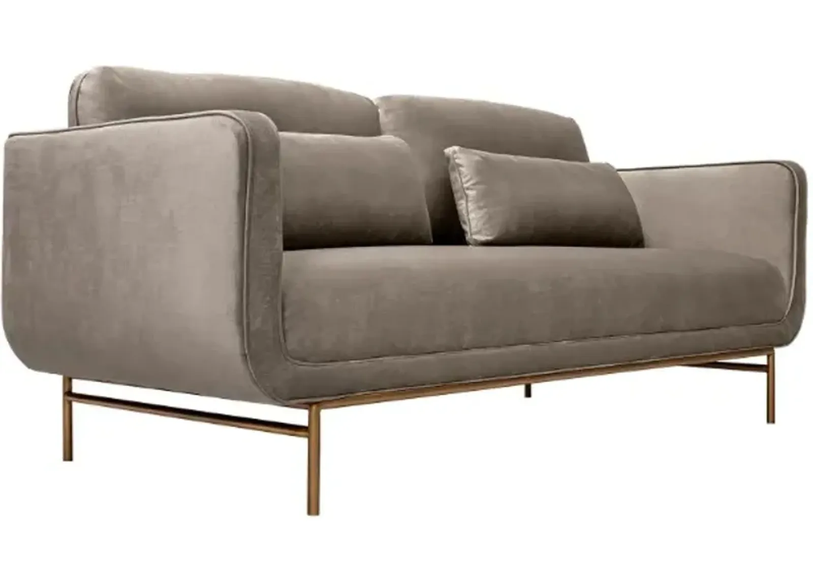 Armen Living Lilou Fossil Gray Velvet Sofa 