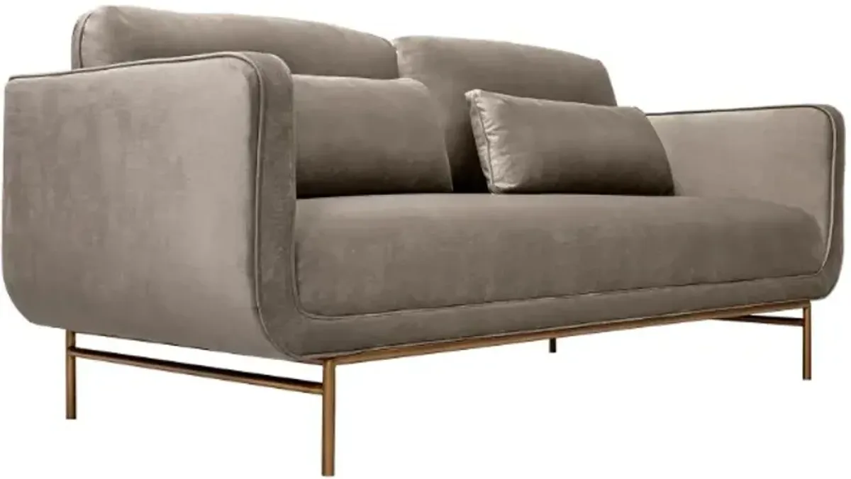 Armen Living Lilou Fossil Gray Velvet Sofa 