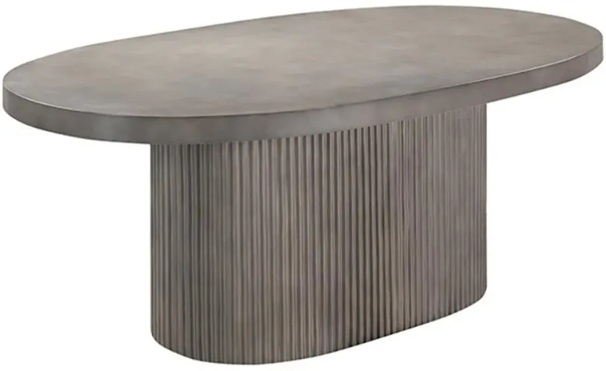 Armen Living Wave Grey Oval Dining Table