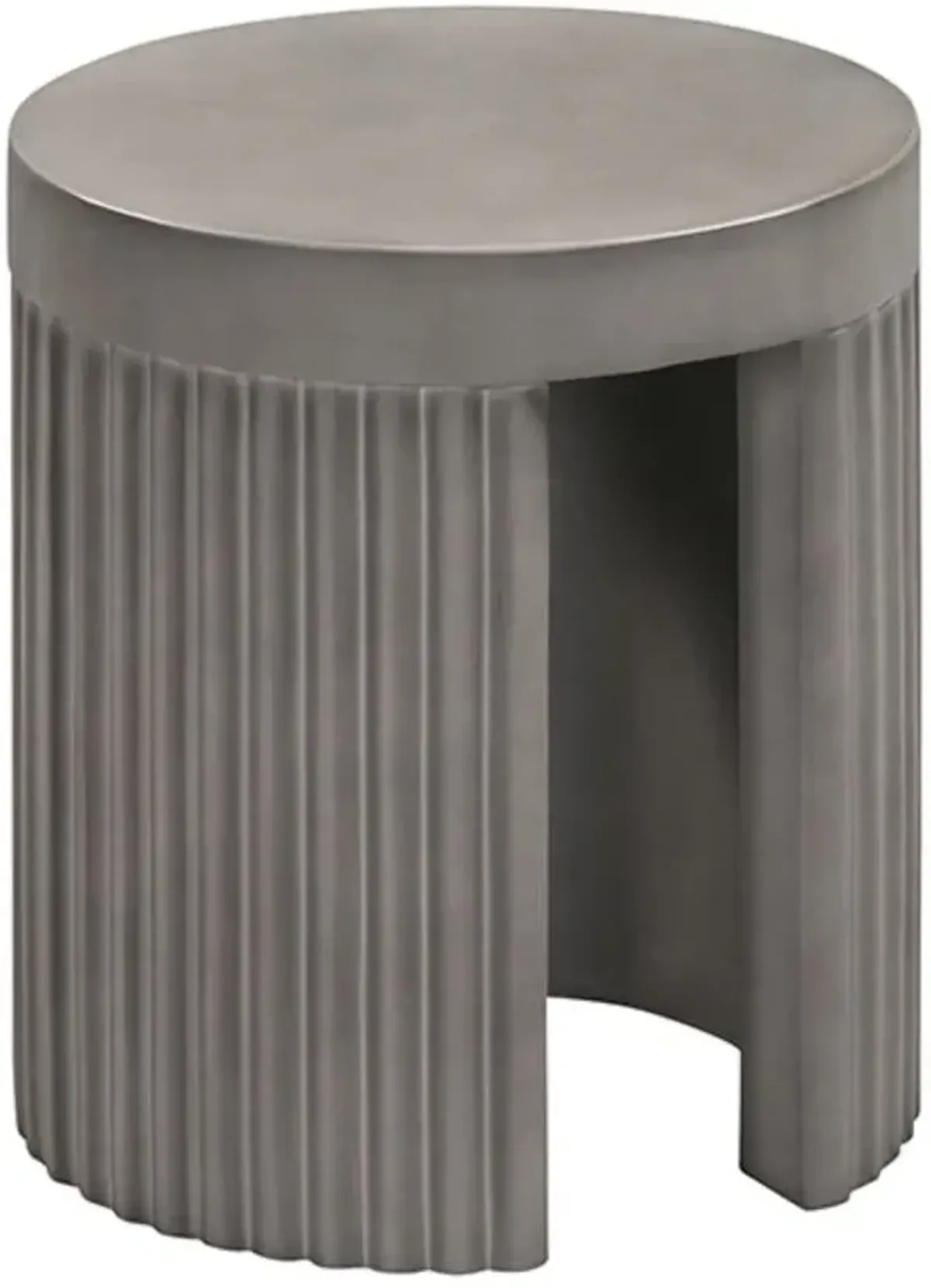 Armen Living Wave Grey Accent Stool End Table