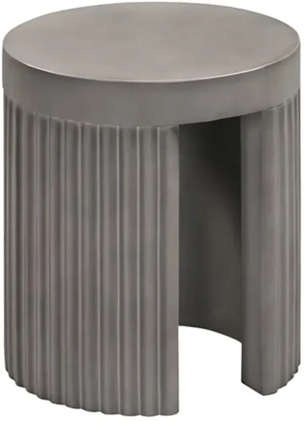 Armen Living Wave Grey Accent Stool End Table