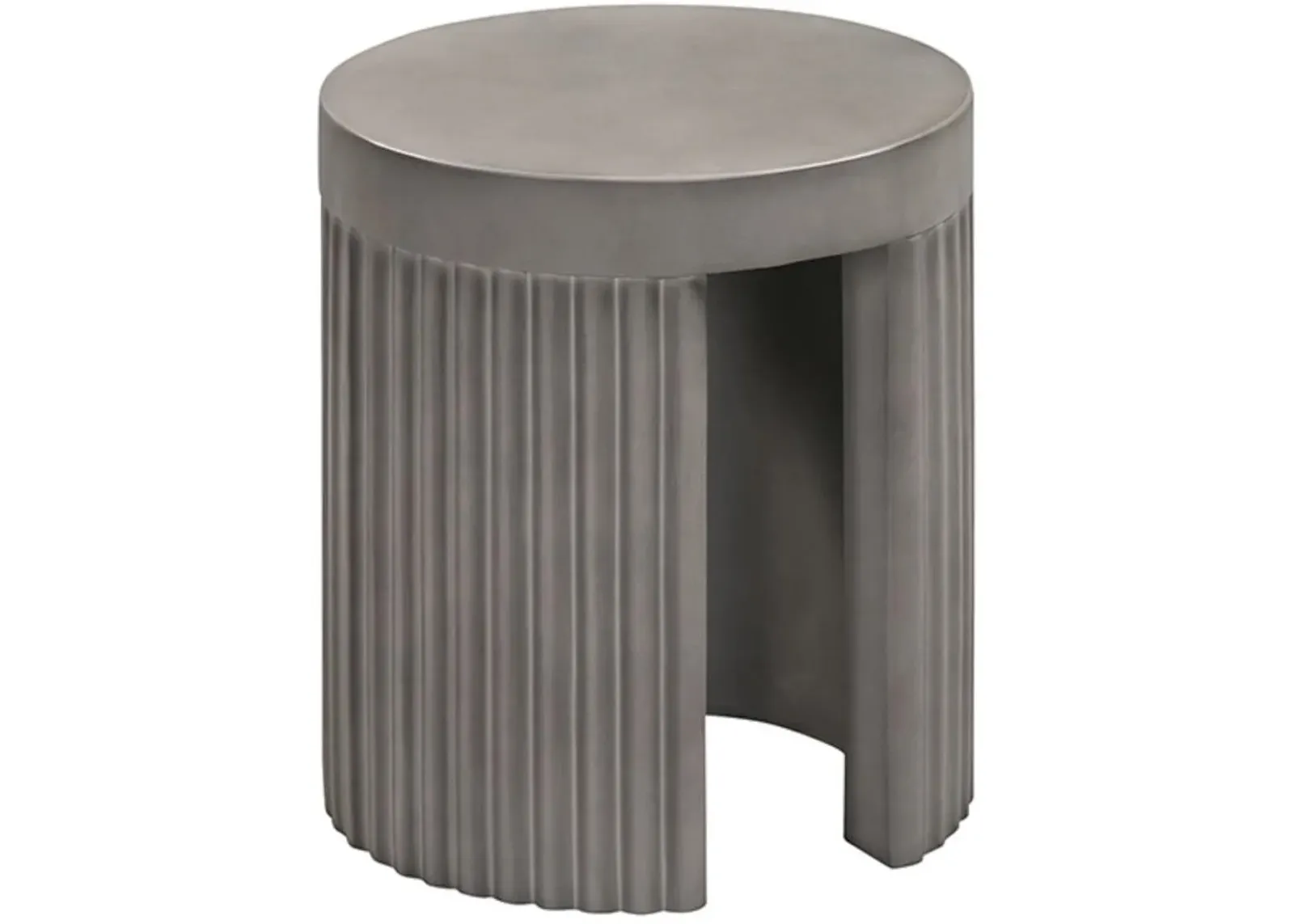 Armen Living Wave Grey Accent Stool End Table