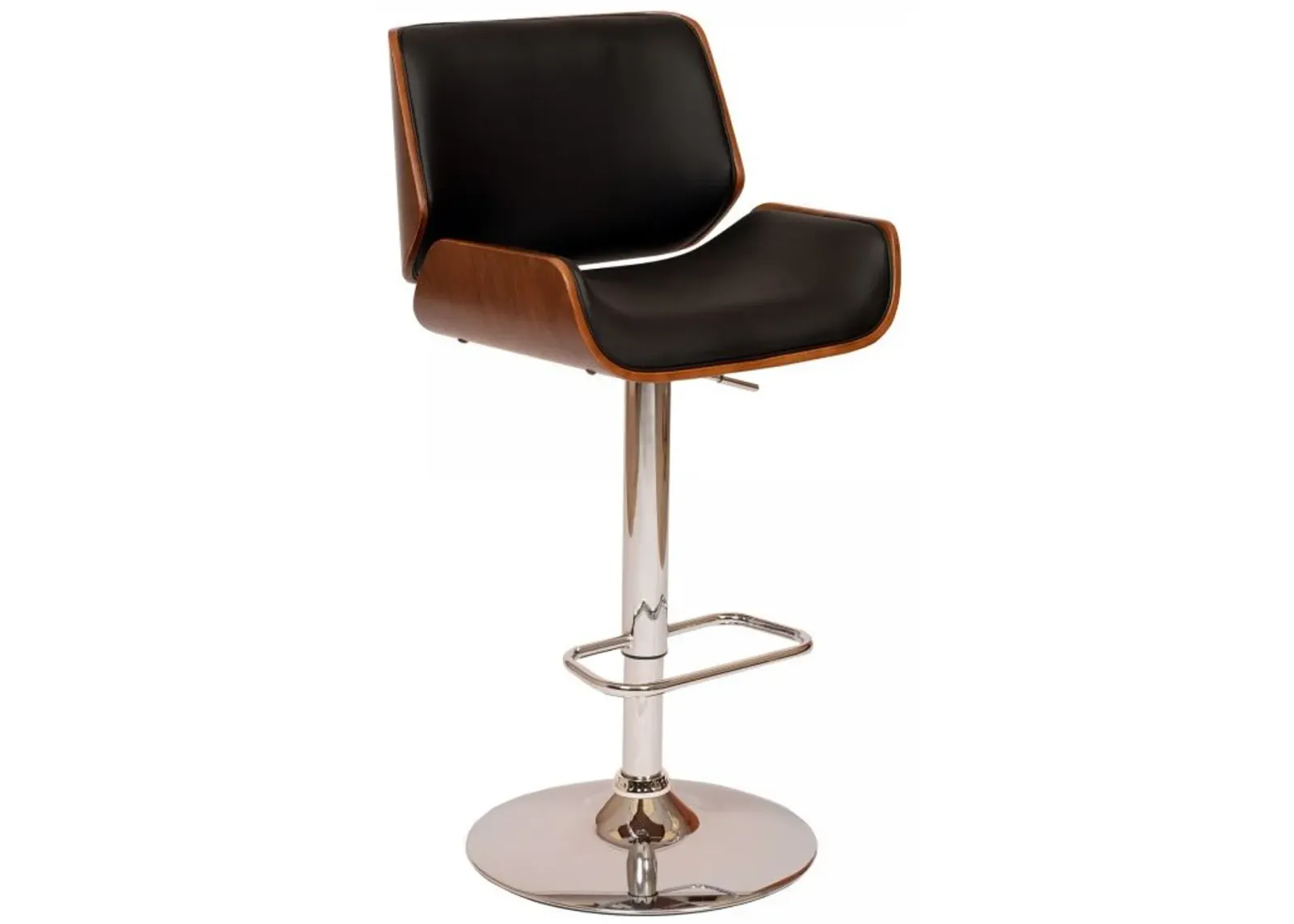 Armen Living London Black Adjustable Swivel Bar Stool