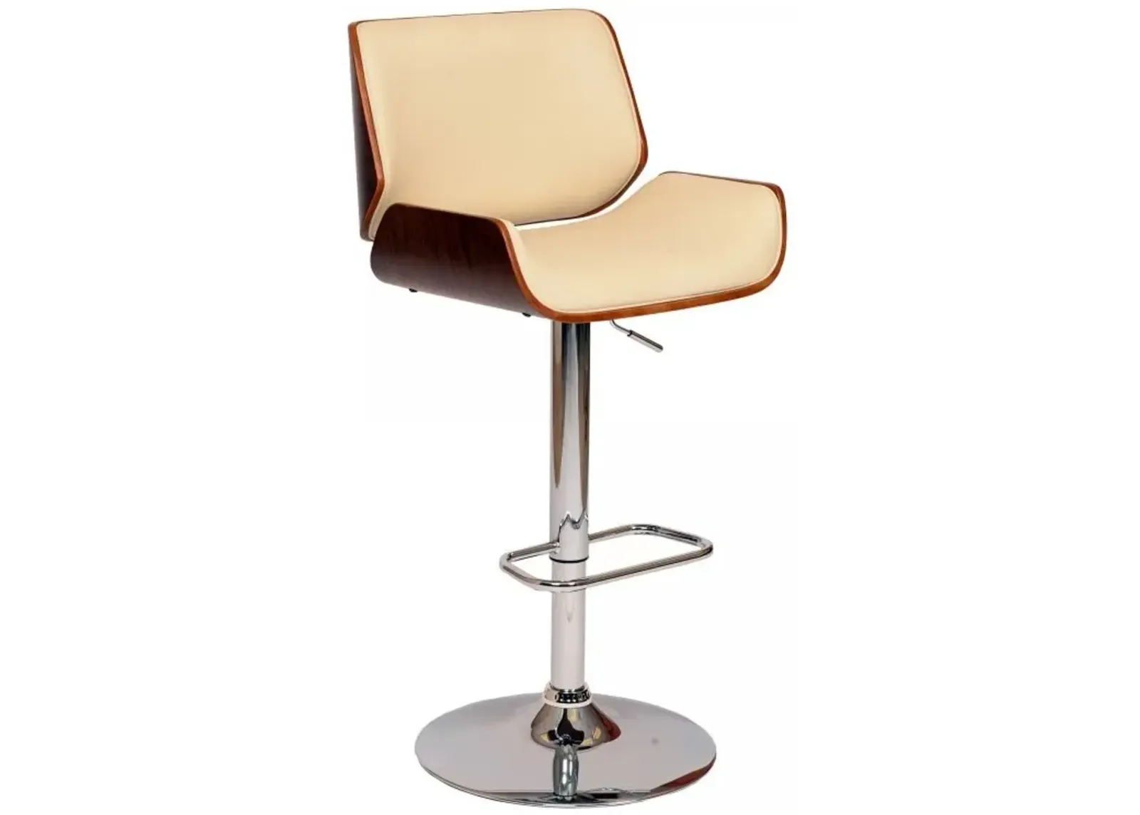 Armen Living London Cream Adjustable Swivel Bar Stool