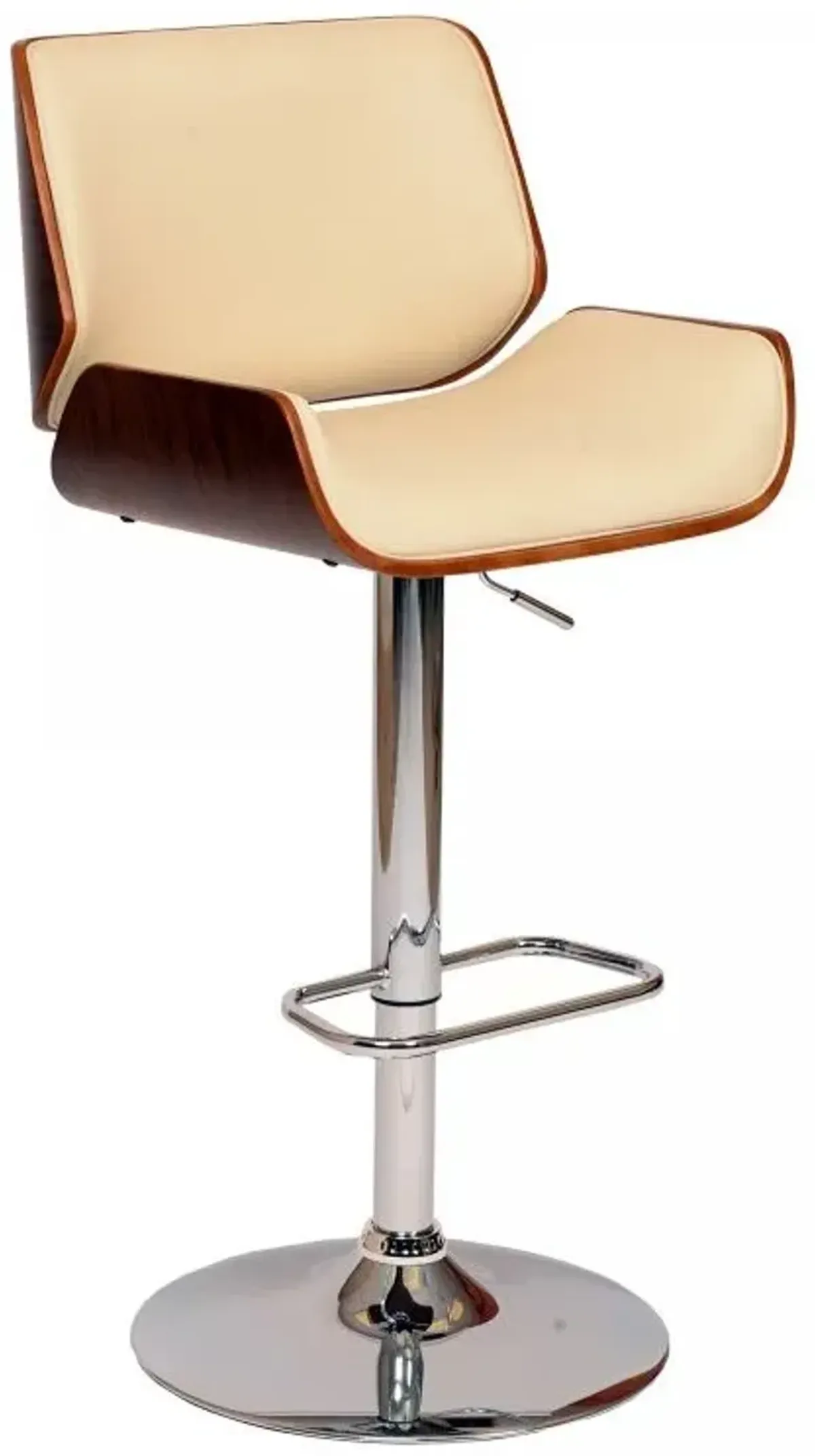 Armen Living London Cream Adjustable Swivel Bar Stool