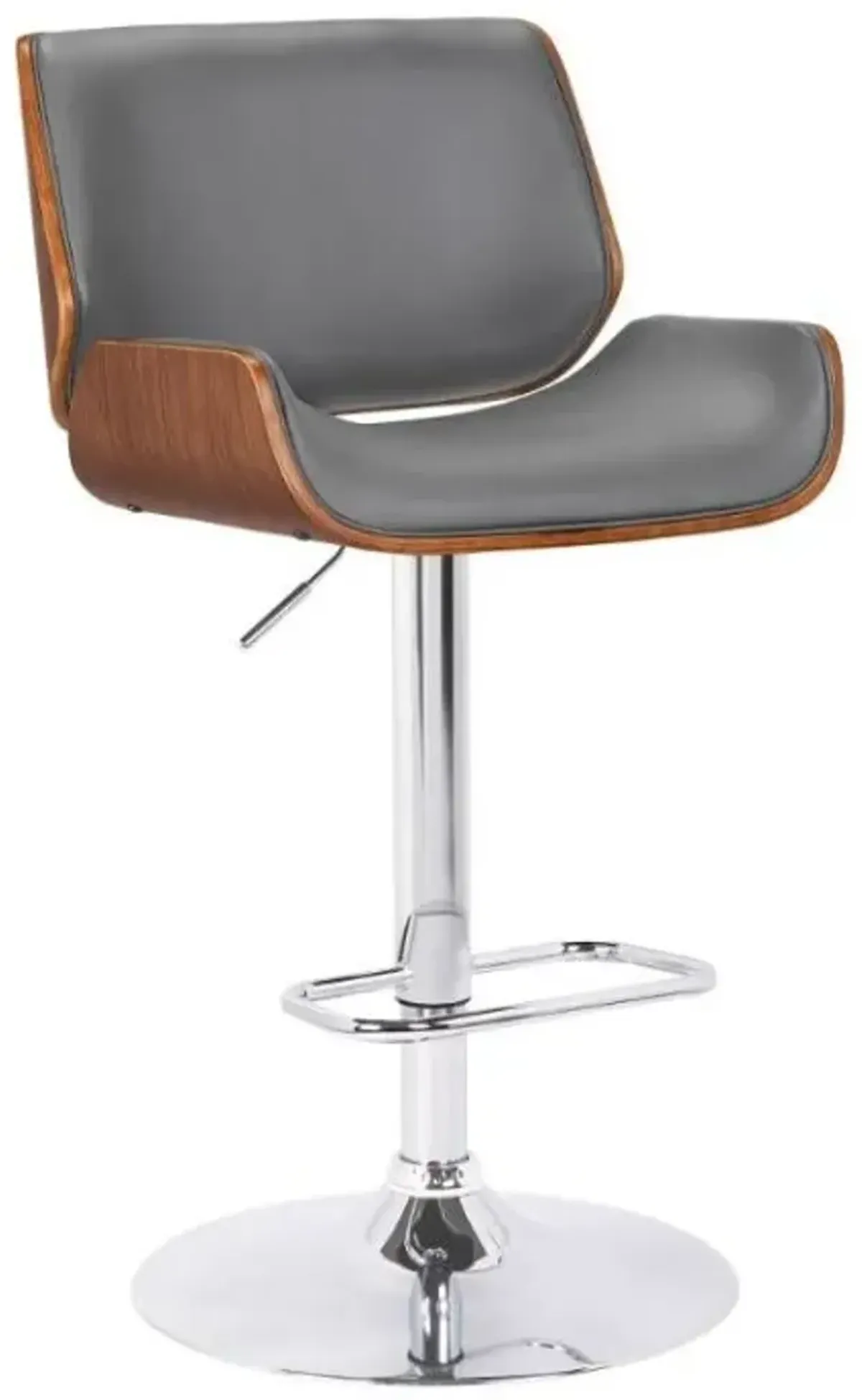 Armen Living London Grey Adjustable Swivel Bar Stool