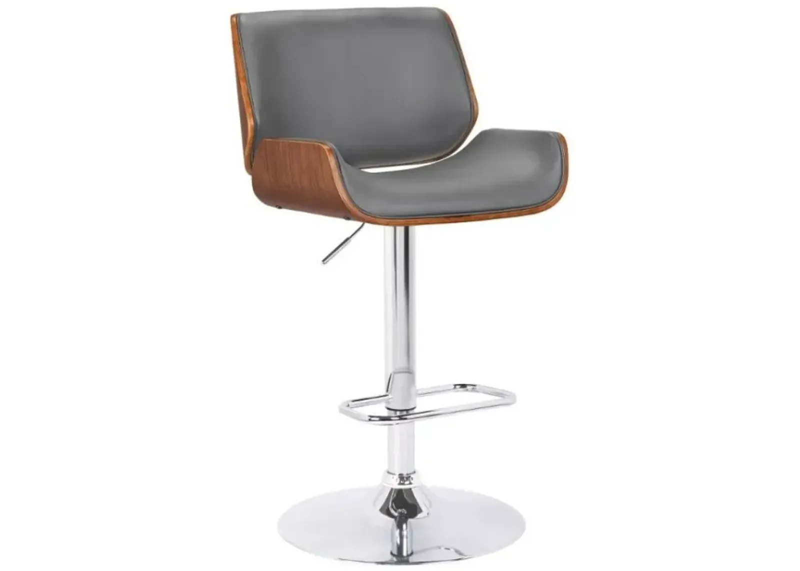 Armen Living London Grey Adjustable Swivel Bar Stool