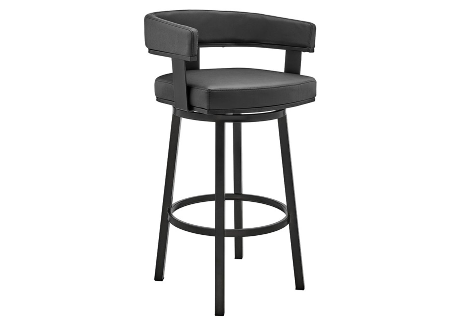 Armen Living Lorin Black 26" Swivel Counter Stool