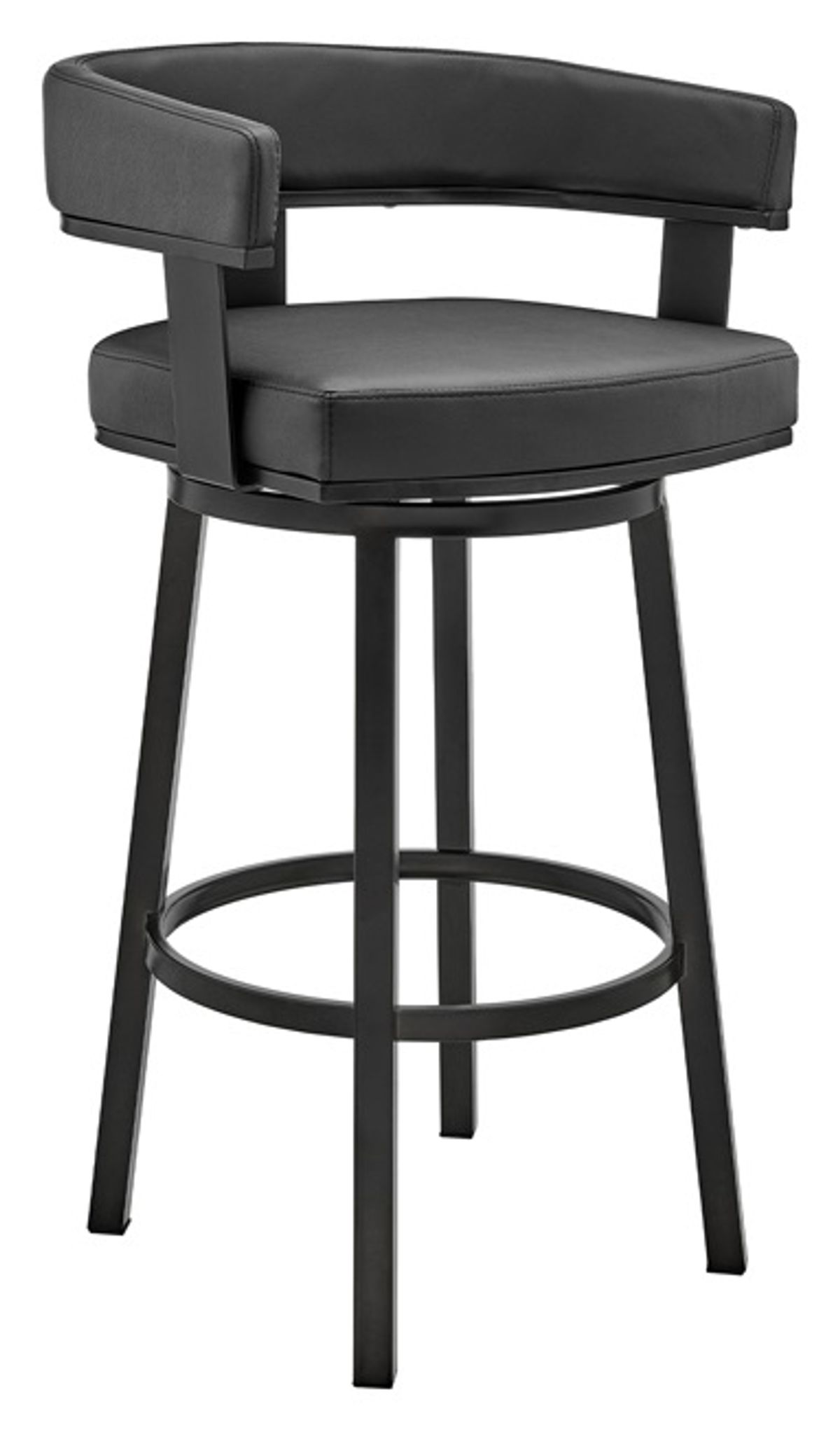 Armen Living Lorin Black 26" Swivel Counter Stool