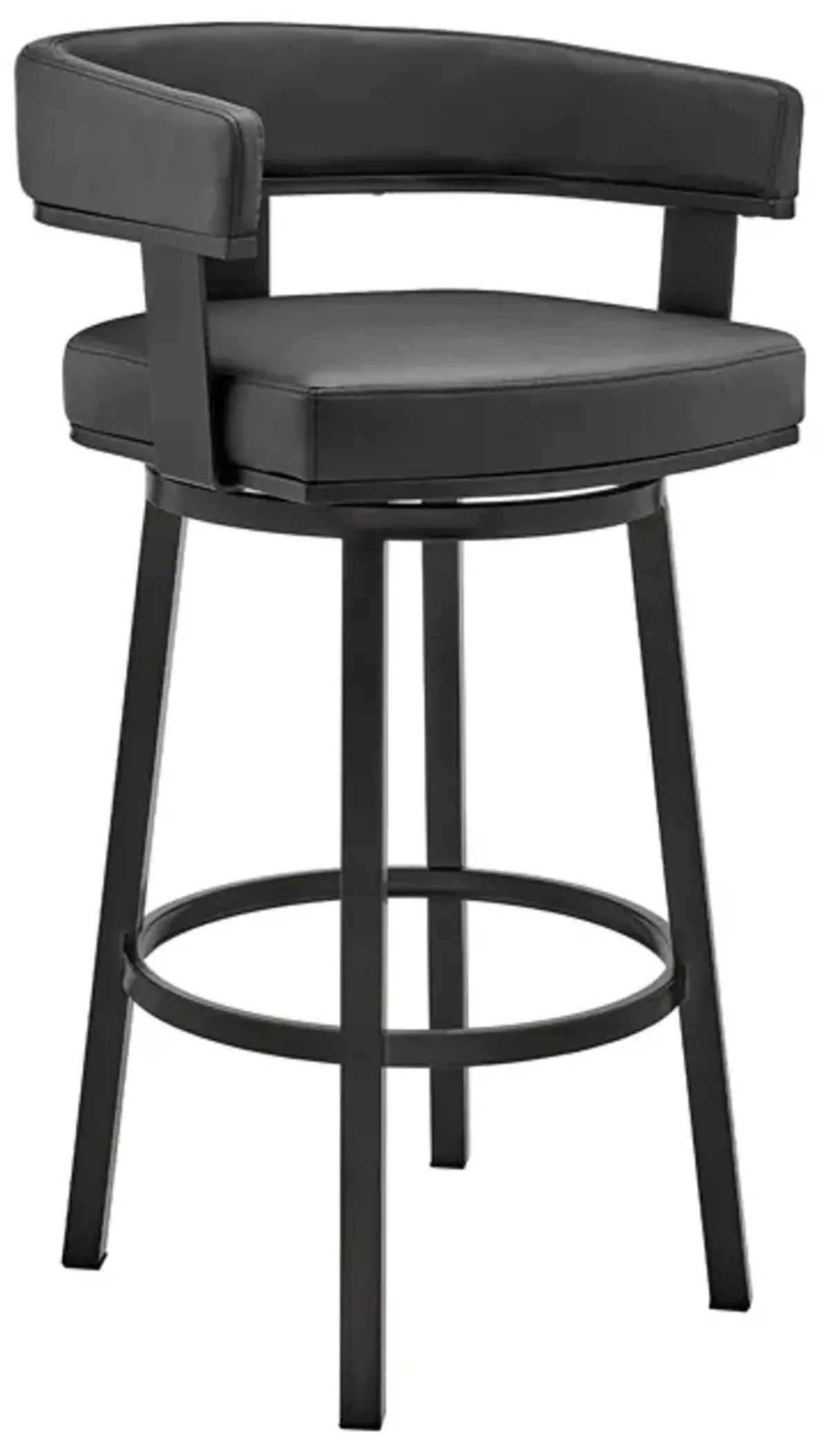 Armen Living Lorin Black 30" Swivel Bar Stool