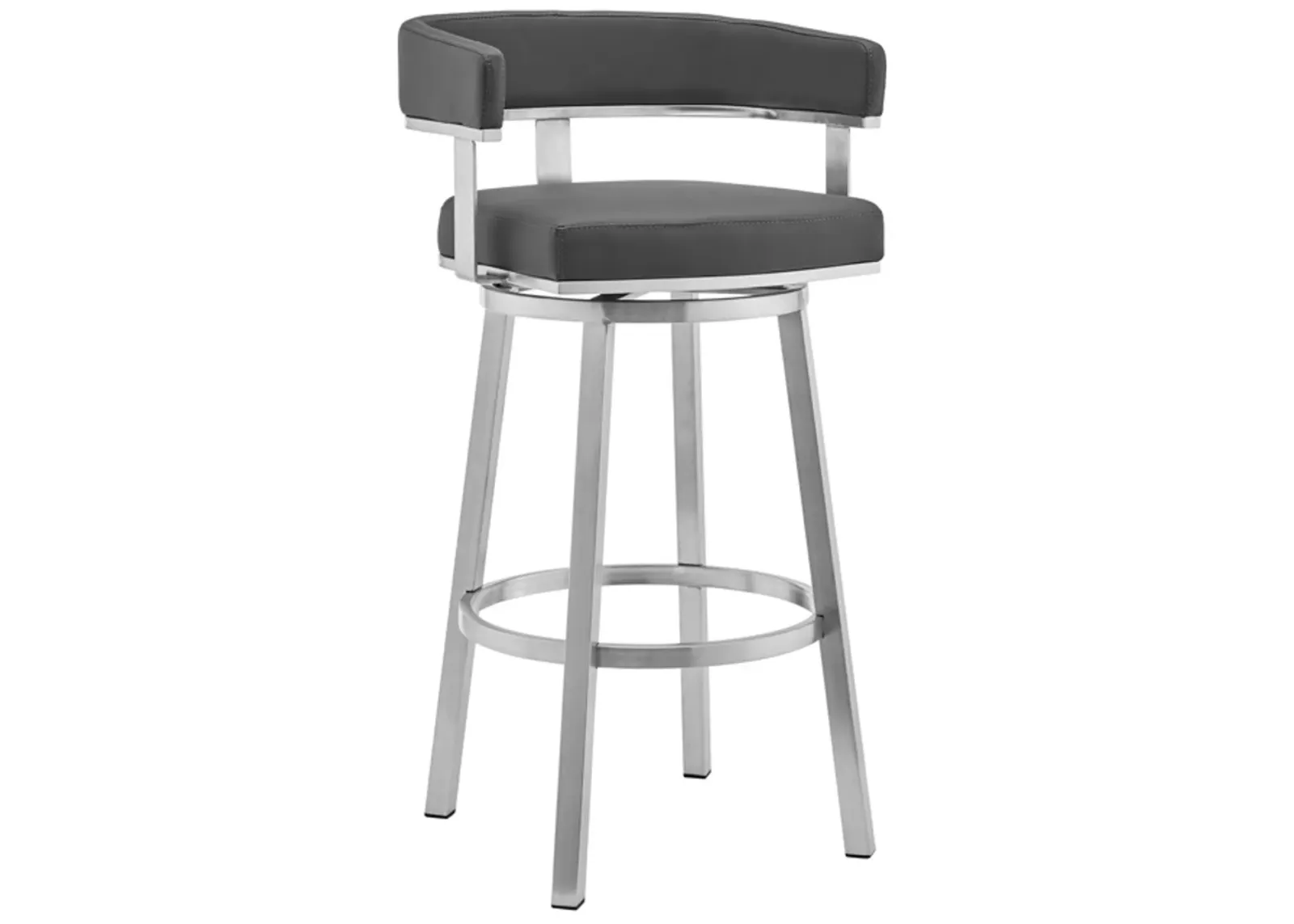 Armen Living Lorin Gray 26" Swivel Counter Stool