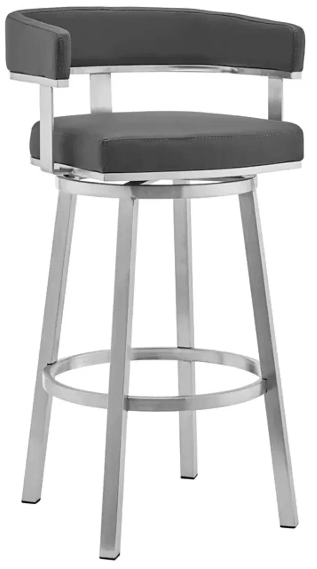 Armen Living Lorin Gray 30" Swivel Bar Stool