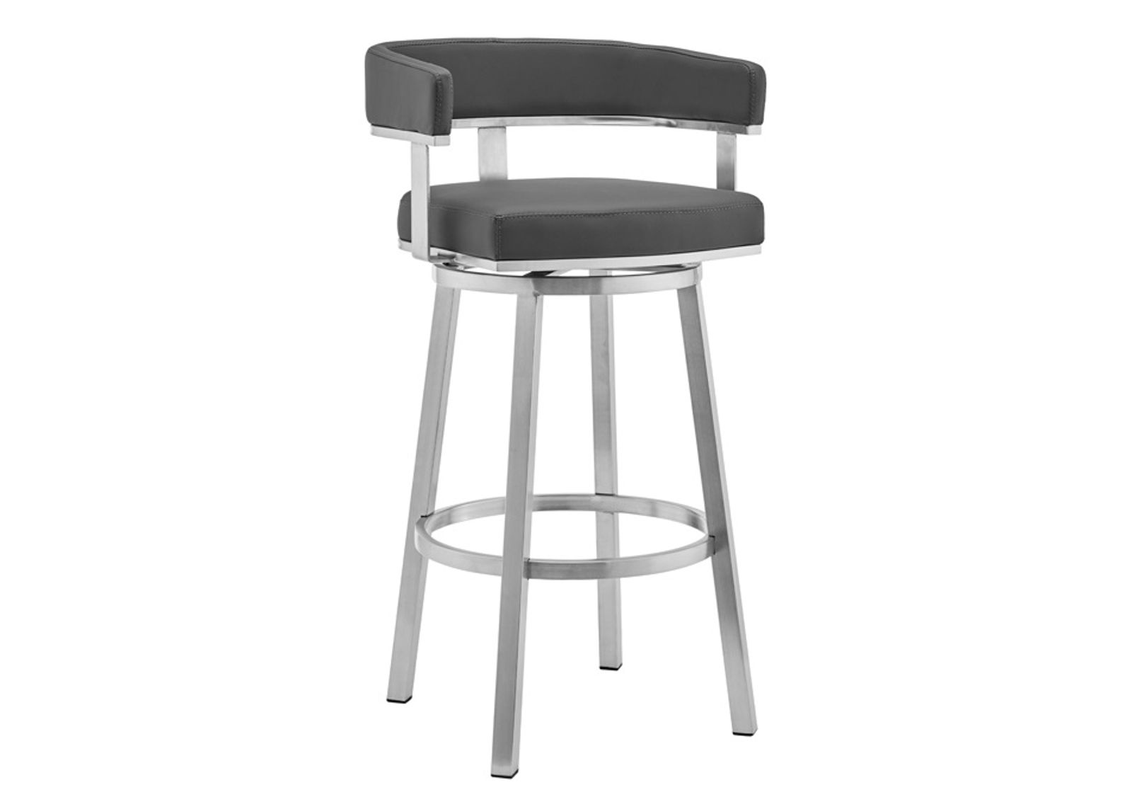 Armen Living Lorin Gray 30" Swivel Bar Stool