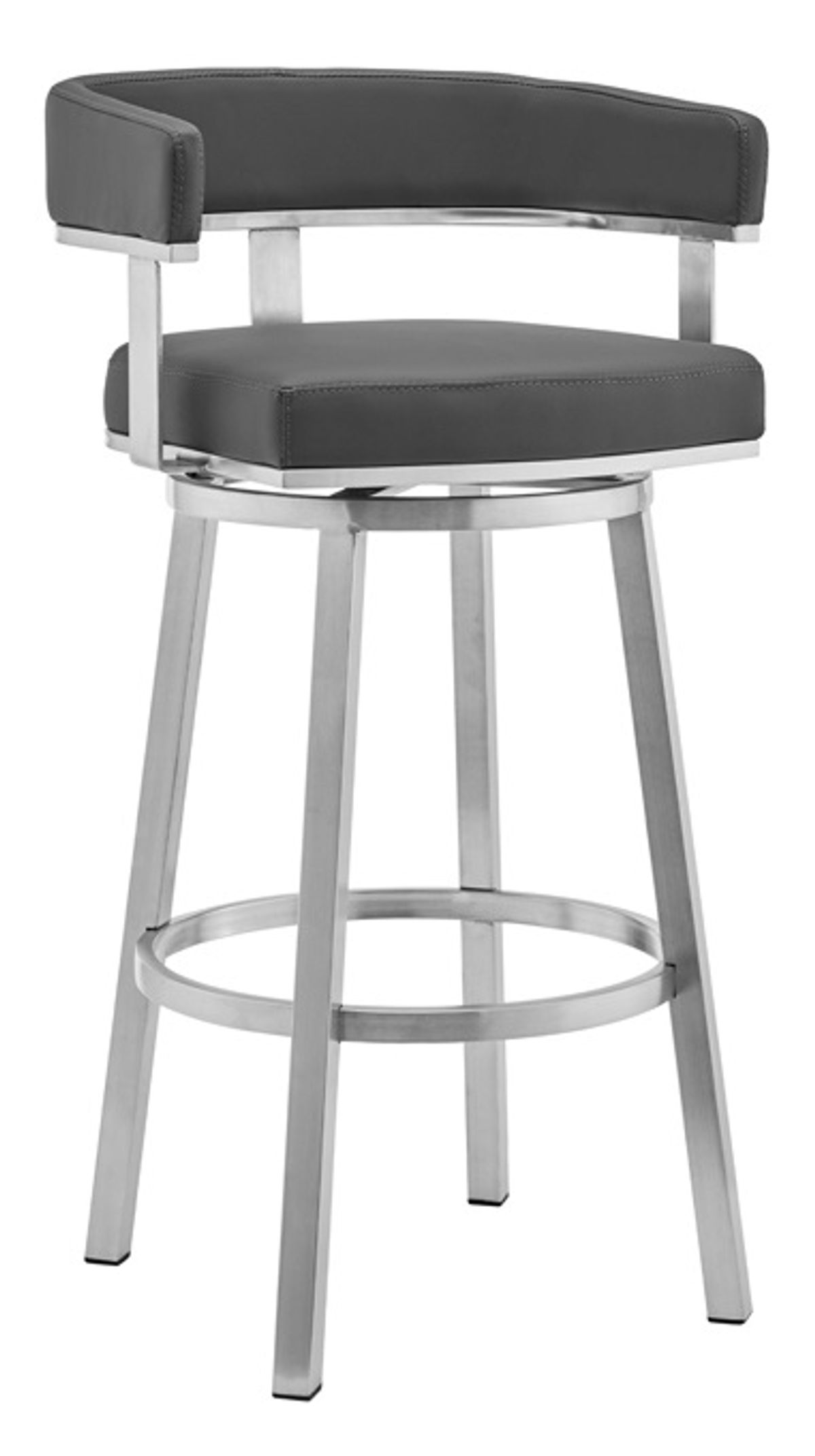 Armen Living Lorin Gray 30" Swivel Bar Stool