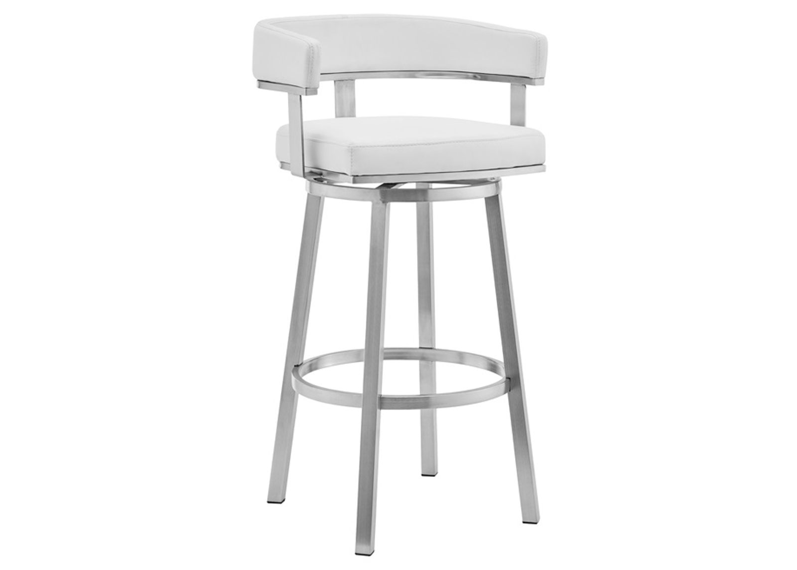 Armen Living Lorin White 26" Swivel Counter Stool