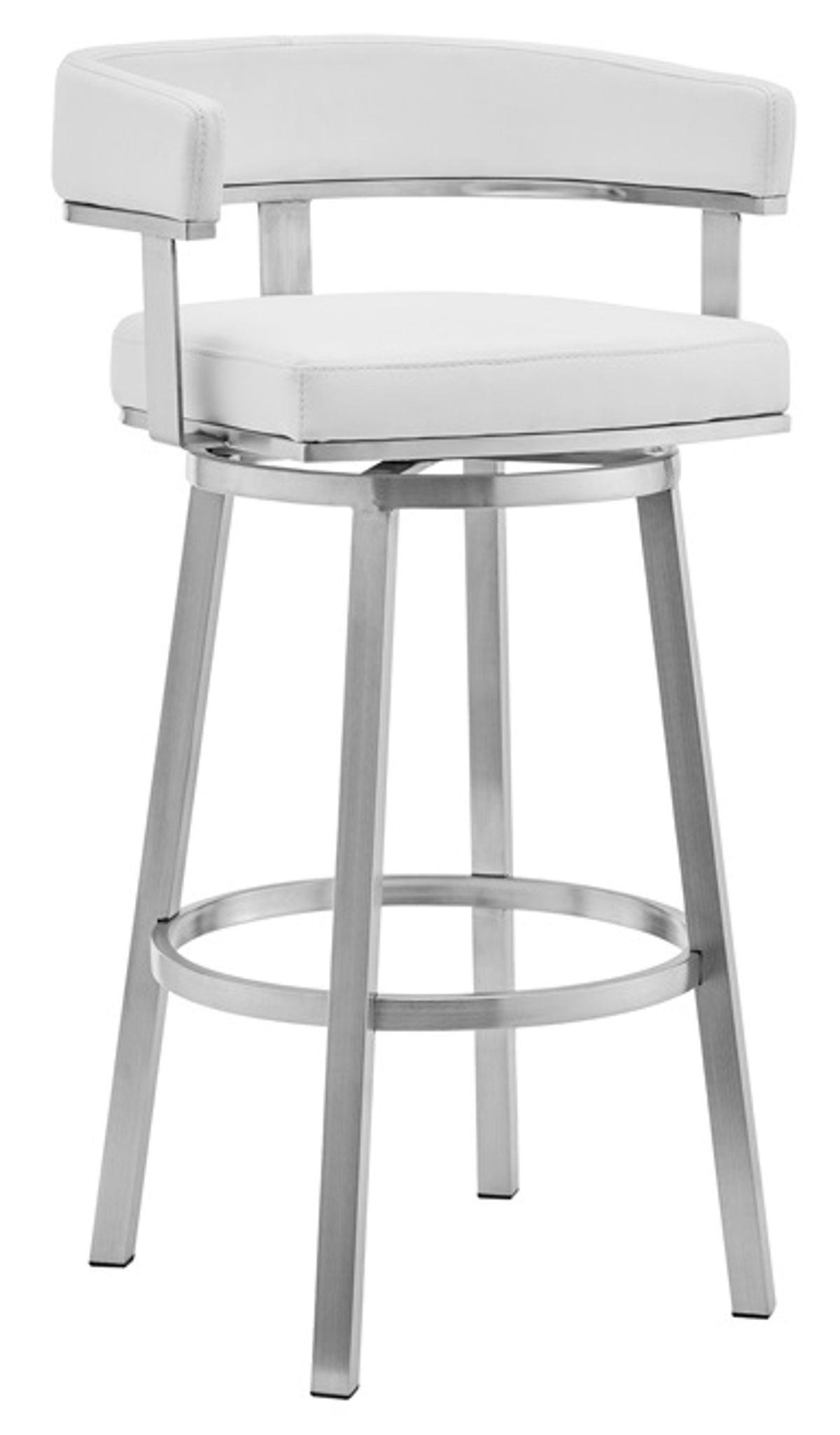 Armen Living Lorin White 26" Swivel Counter Stool