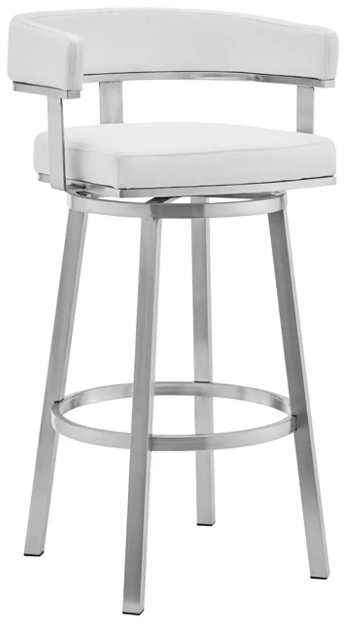 Armen Living Lorin White 26" Swivel Counter Stool