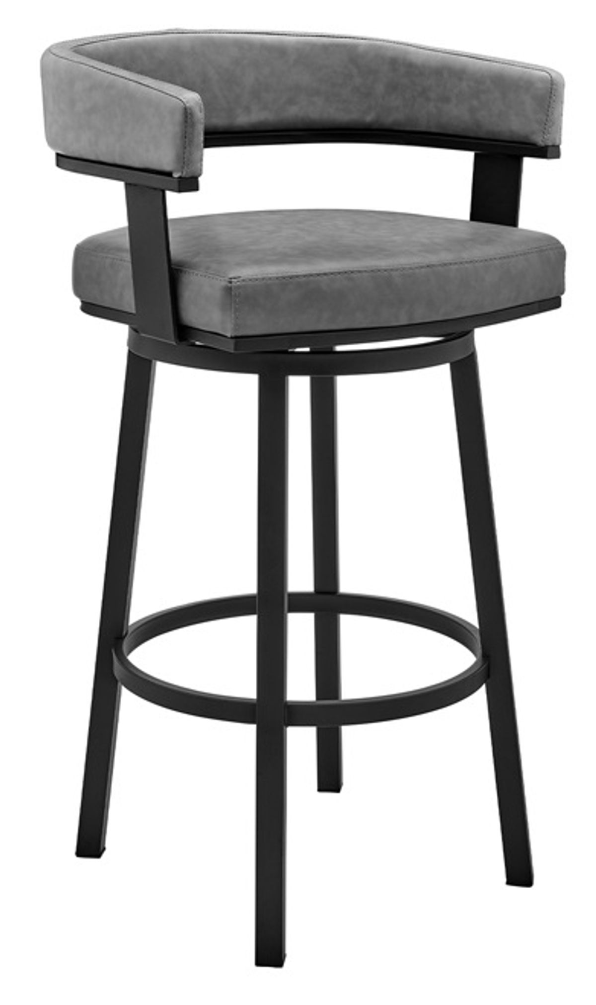 Armen Living Lorin Gray 26" Swivel Counter Stool