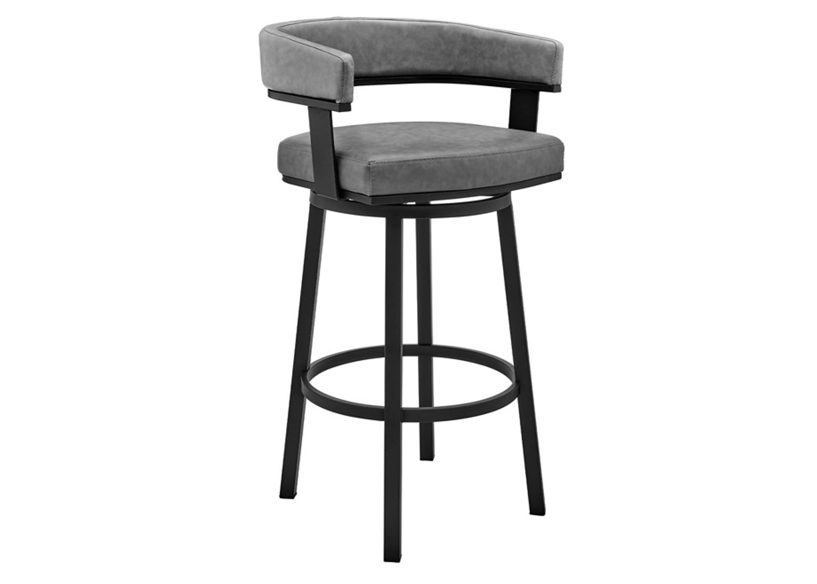 Armen Living Lorin Gray 26" Swivel Counter Stool