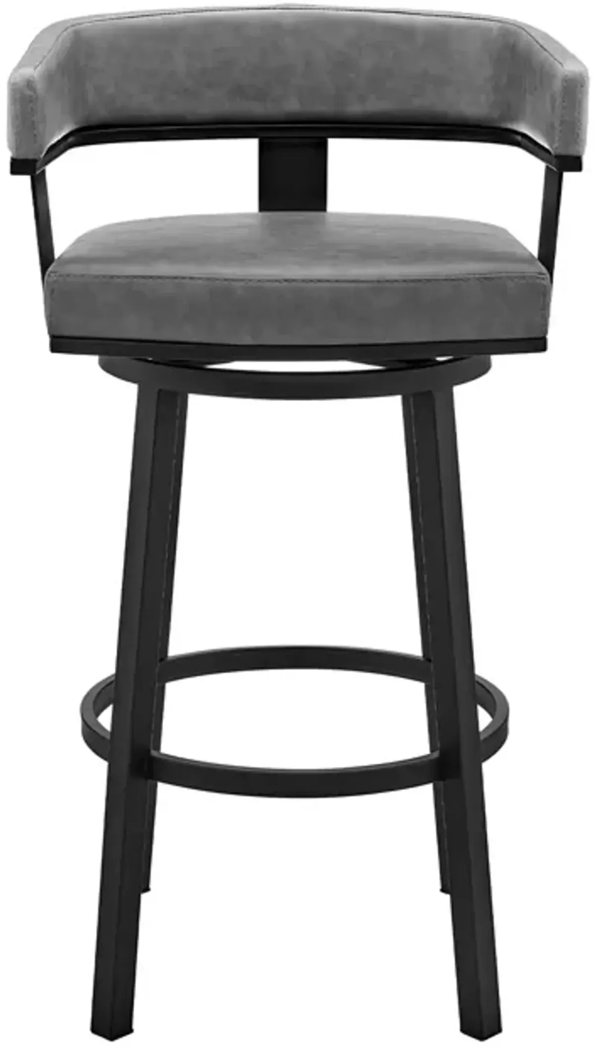 Armen Living Lorin Black/Gray 30" Swivel Bar Stool 