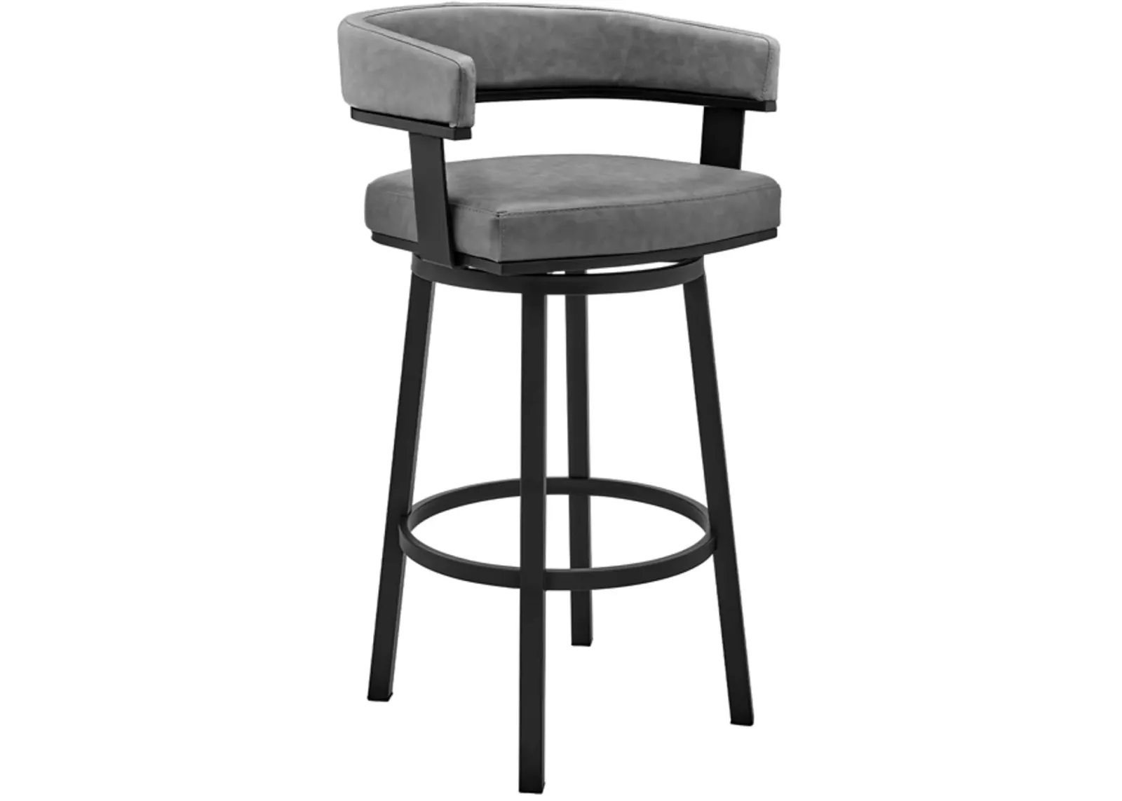 Armen Living Lorin Black/Gray 30" Swivel Bar Stool 