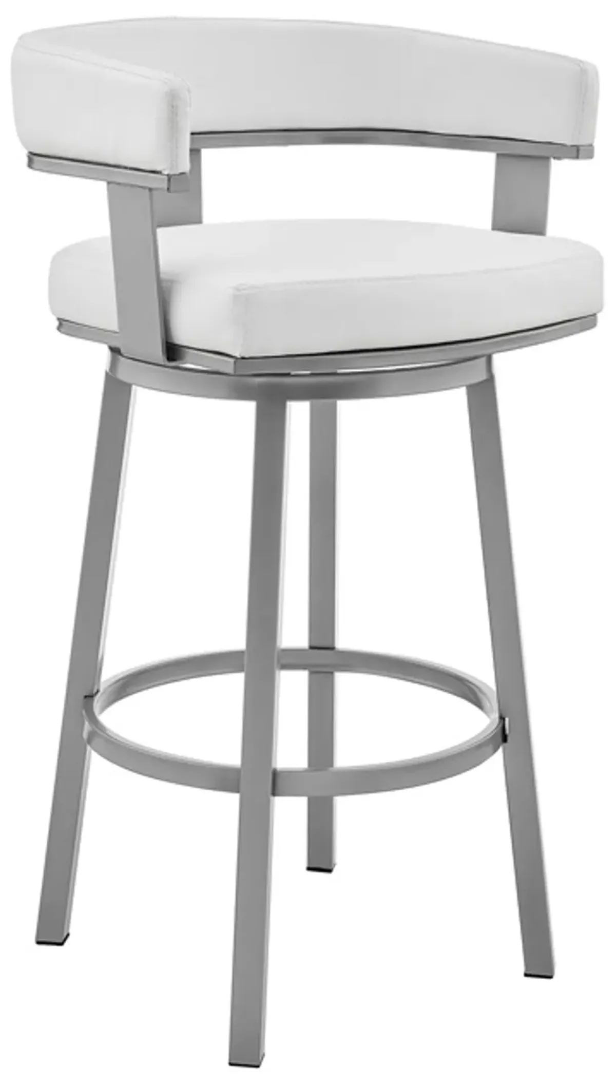 Armen Living Lorin White 26" Swivel Counter Stool