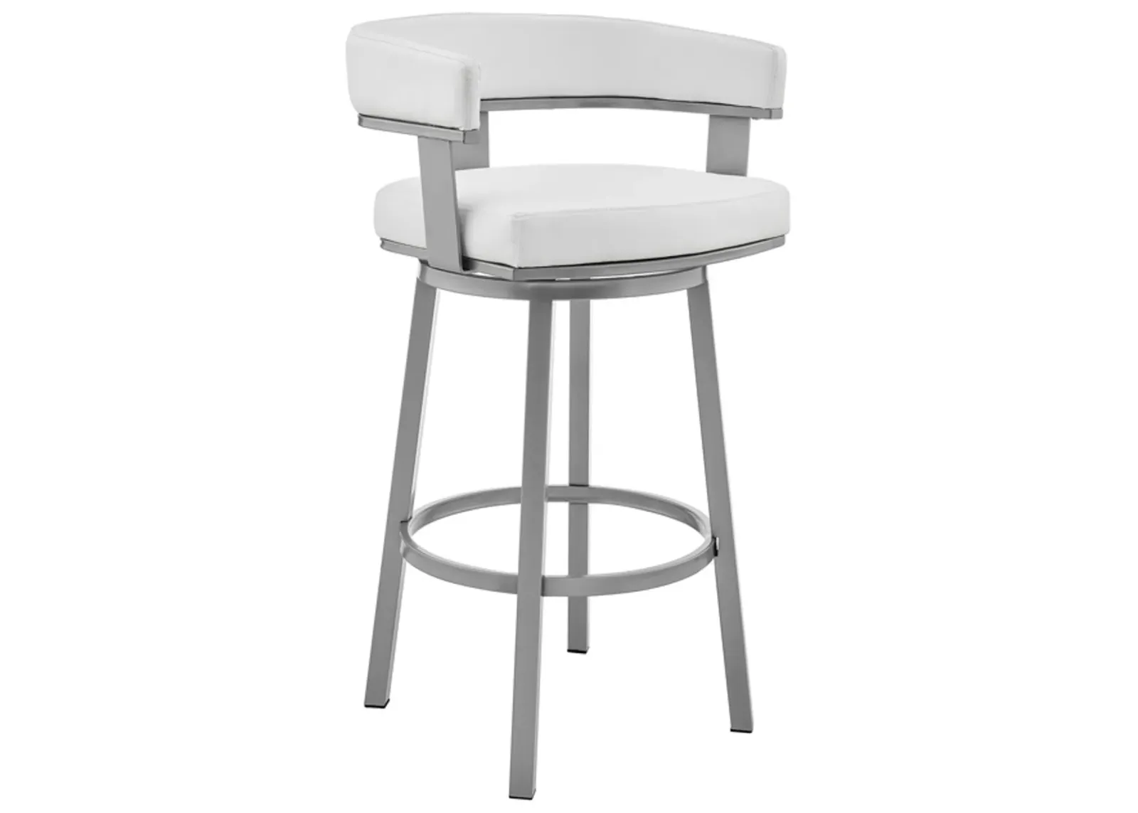 Armen Living Lorin White 26" Swivel Counter Stool