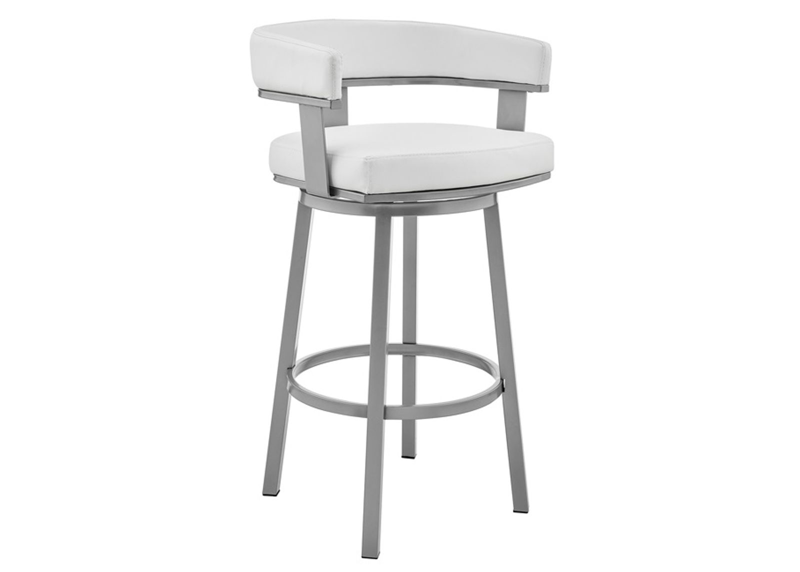 Armen Living Lorin White 30" Swivel Bar Stool