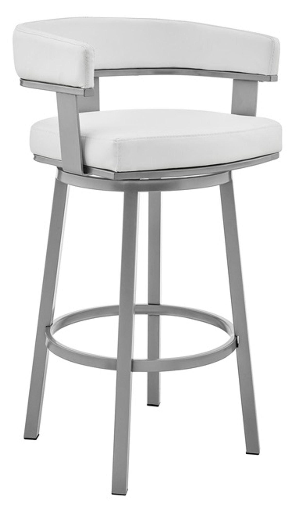 Armen Living Lorin White 30" Swivel Bar Stool