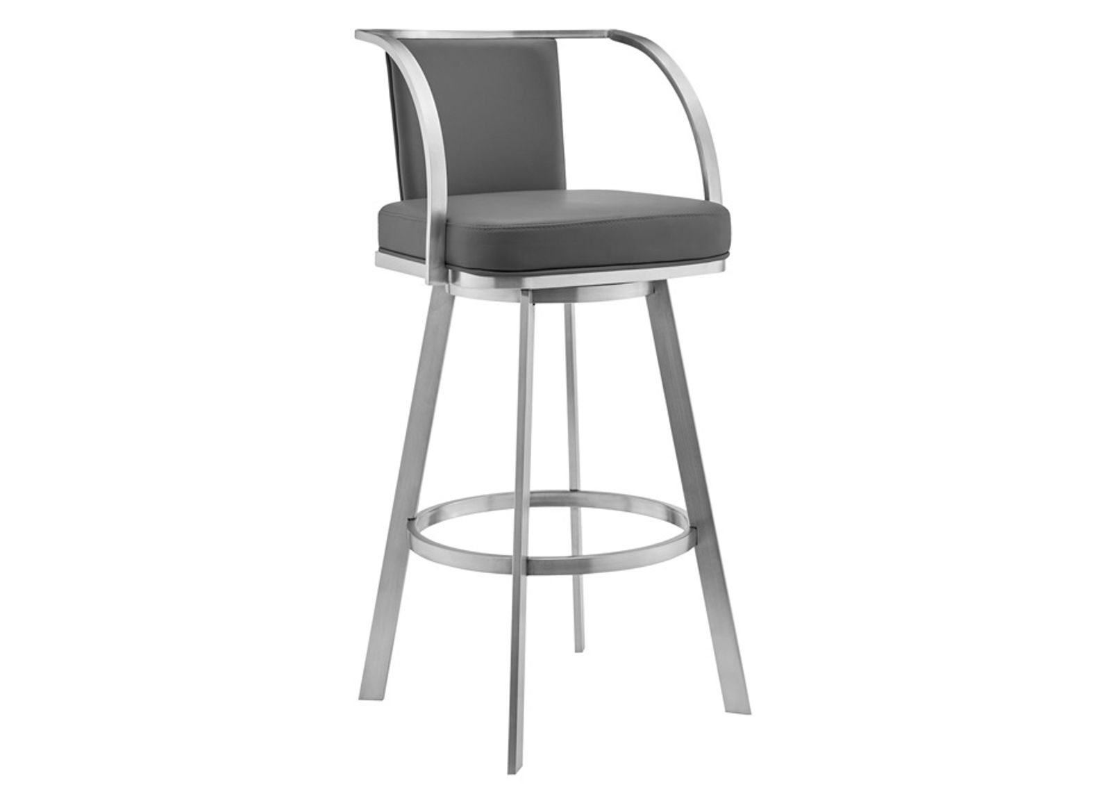 Armen Living Livingston Gray 26" Swivel Counter Stool